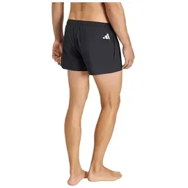 adidas Logo Stretchy Knit 3 Inch Swimwear, Black/White, S