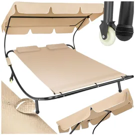 Tectake Gartenliege Livorno 215 x 183 x 150 cm Schwarz