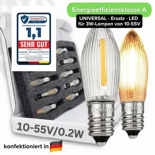 berglämpl Universal Filament LED 10V-55V/0.2W für 3W Glühbirnen, warmweiss leuchtend (Universal 10-55V)