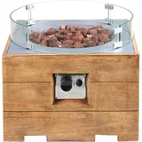 intergrill Gasfeuerstelle Fire Pit | 122 x 38 x 38 cm | Outdoor Feuertisch Feuerschale für Garten Terrasse und Balkon | Windschutz und Lavasteinen