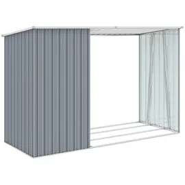 vidaXL Brennholzlager Verzinkter Stahl 245 x 98 x 159 cm Grau