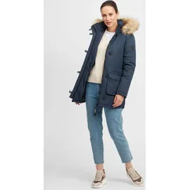 Oxmo Wintermantel Parka Mantel mit Kapuze - Blau / XS