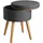 Tectake Sitzhocker Yara gepolstert in Leinenoptik 42,5 x 46 x 42,5 cm Grau