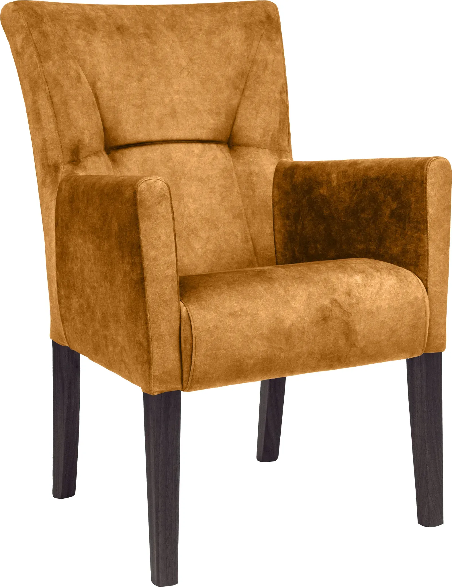 Armlehnstuhl HOME AFFAIRE "King", gold (goldgelb, buche wenge), B:60cm H:92cm T:65cm, Massivholz, Polyester, Stühle, Armlehnstuhl, Esszimmerstuhl mit Knopfheftung