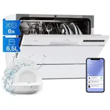 Klarstein Mini-Geschirrspüler für 6 Smart Geschirrspüler App-Steuerung freistehend 1380W