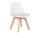FurnitureR Kinderstuhl mit breitem Weichkissensitz 1 Stück Buche massiv weiß