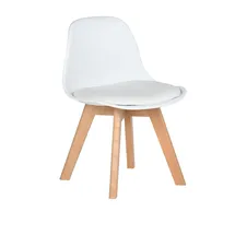 FurnitureR Kinderstuhl mit breitem Weichkissensitz 1 Stück Buche massiv weiß