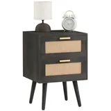 CARO-Möbel Nachtschrank WAMAN 40 x 36 x 57 cm Schwarz