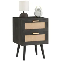 CARO-Möbel Nachtschrank WAMAN 40 x 36 x 57 cm Schwarz