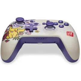 PowerA Enhanced Wireless Controller Switch - Pokémon Blossom, Nintendo Switch, Switch OLED), Gaming Controller, Weiss, Violett