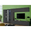 Dmora Wohnzimmermöbel Ivano, TV-Ständer Wohnzimmerset, Wohnzimmermöbel mit Vitrine und LED-Licht, 100% Made in Italy, cm 320x30h180, Anthrazit