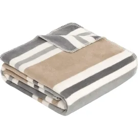 IBENA Jacquard Decke Wohndecke 150 x 200 cm Beige/Grau