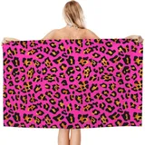Leopardenmuster Strandtuch 70x150 cm, Weich Schnell Trocknen Microfaser Handtücher, Kinder 3D Strandhandtuch Leopardenmuster Strandtücher Badetuch Strandlaken Handtuch Herren Frauen Badetücher