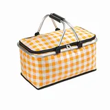 Jumpeak Picknickkorb Faltbarer Picknickkorb, tragbare Picknicktasche mit großer Kapazität, Wasserdichte Wärme- und Kältekonservierung gelb