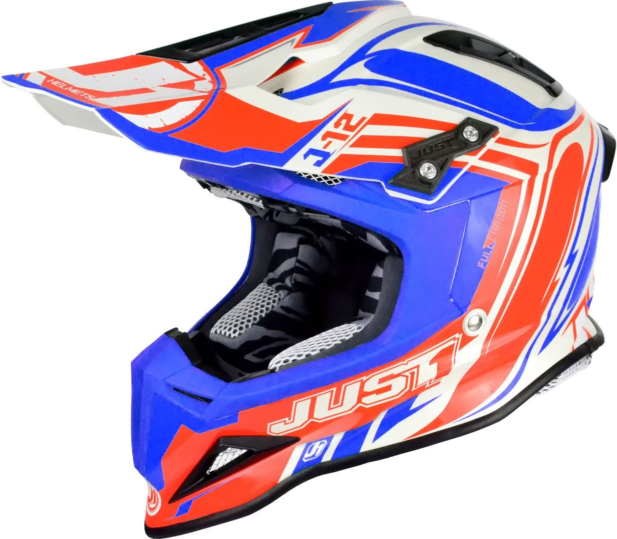 Just1 J12 Flame MX helm, rood-blauw, S Voorman