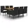 vidaXL 7-tlg. Garten-Essgruppe Poly Rattan Schwarz