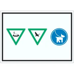 Brut- und Rastgebiet Hund anleinen Symbol Aufkleber A9 (37x52mm)