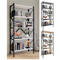 VCM Holz Metall Aufbewahrung Stand Regal Bücherregal Deko Bücher Standregal Insasi 5