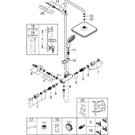 Grohe Tempesta Cube Duschsystem mit Thermostat Chrom 26689001