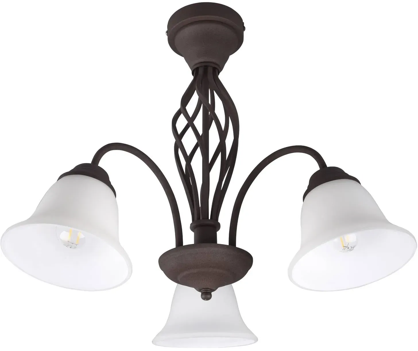Trio Lighting Deckenlampe Rustica, dimmbar, braun / rost, für Wohn- / Esszimmer, Metall, Antik, Deckenlampe - 55 cm - 55 cm - 42.5 cm