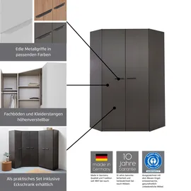 Rauch Schrank-Set RAUCH "Kleiderschrank Schrank Garderobe Wäscheschrank VANDOR", grau (graumetallic), B/H/T: 164cmcm x 197cmcm x 253cmcm, Kastenmöbel-Sets, 6-türig mit viel Stauraum, Schränke einzeln stellbar MADE IN GERMANY