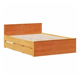 vidaXL Massivholzbett 150 x 200 cm Braun