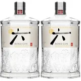 ROKU GIN | 6 japanische Botanicals | Meisterhaft destilliert in Japan | für einen perfekt ausbalancierten Geschmack, 43% Vol | 700ml Einzelflasche (Packung mit 2)