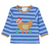 Toby Tiger Langarmshirt Langarmshirt mit Huhn Applikation blau 116