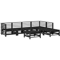 vidaXL 7-tlg Garten-Lounge-Set Schwarz Massivholz Kiefer Modell 39