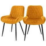 ML-Design 2er Set Esszimmerstühle Samt Senfgelb