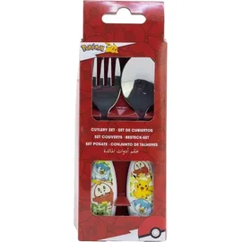 Nintendo Pokemon Kinderbesteck Set 2-teilig – Löffel & Gabel mit Motivgriffen
