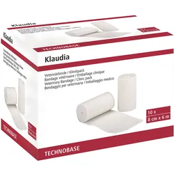 Kerbl Veterinärbinde Klaudia 8cm/6m, 10 Stück in Klinikpack weiß - 16451 - weiß