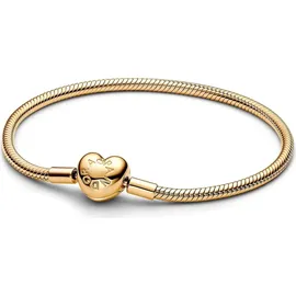 Pandora Moments Schlangen-Gliederarmband mit Herz-Verschluss aus Metall gold 563050C00-18 Größe 18