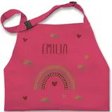 Kinderschürze Schürze Kinder Jungen Mädchen - Rainbow Regenbogen Farbenbogen - 2-6 Jahre - Pink - backschürze personalisierte name kinderkochschürzen schöne und schürzen 10 bis 14 junge - 2-6 Jahre