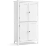 VASAGLE Hochschrank 60 x 30 x 110 cm Weiß Holz/Metall/MDF