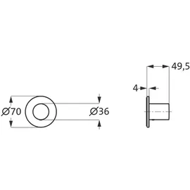 Herzbach Logic XL Absperrventil Edelstahl gebürstet 11.958750.1.09