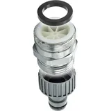 tecuro Aufnahme Adapter Übergangsstück M28 x 1 AG mit Strahlregler x 3/4 Zoll AG, Steckkupplung, MS hochglanzverchromt - Gold