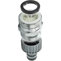 tecuro Aufnahme Adapter Übergangsstück M28 x 1 AG mit Strahlregler x 3/4 Zoll AG, Steckkupplung, MS hochglanzverchromt - Gold