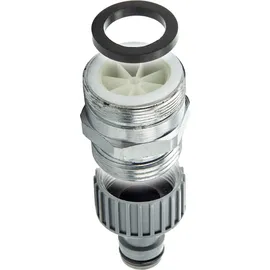 tecuro Aufnahme Adapter Übergangsstück M28 x 1 AG mit Strahlregler x 3/4 Zoll AG, Steckkupplung, MS hochglanzverchromt - Gold