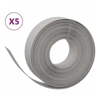 vidaXL Rasenkanten 5 Stk. Grau 10 m 15 cm Polyethylen