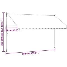 vidaXL Markise Einziehbar 350 x 150 cm anthrazit