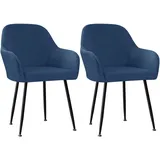 CLGTY Samt Stuhlhussen Mit Armlehne, Stretch Hussen Für Stühle Mit Armlehnen Stuhlhussen Abnehmbarer Stuhlbezug Für Esszimmer Schminktisch Stuhl Küchenstühle-Navy blau-2 Stück
