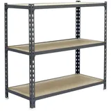 Proregal Schwerlastregal Small Muli HxBxT 100 x 110 x 30 cm 3 Fachböden Fachlast 200 kg Grau