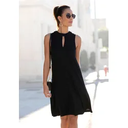 LASCANA Jerseykleid, in weit schwingender Form, mit Taschen, Bindeband im Nacken, elegant LASCANA schwarz 44