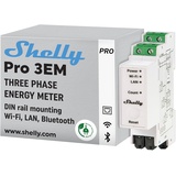 Shelly Pro 3EM, DIN-Schienen-Stromverbrauchsmessgerät, 3-Phasen, 120A, Strommesssensor (213530)