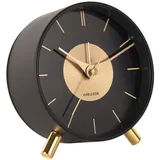 Karlsson Gold Disc Quarzwecker Schwarz, Gold