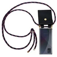 Cadorabo Hülle für Samsung Galaxy A51 4G / M40s Schutzhülle in Blau Handy Kette Silikon Kordel abnehmbares Etui