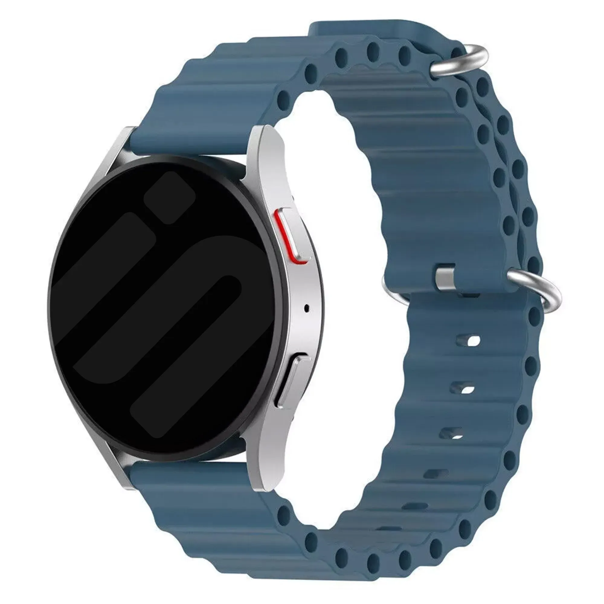 Strap-it Realme Watch 3 (Pro) Armband Silikon 'Ocean' für Realme Watch 3  - GrauBlau - Schnallenverschluss