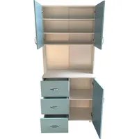 Hti-Living Kinderkleiderschrank Hellblau 6 Regalfächer 3 Schubladen MDF