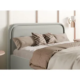 FEDVE Polsterbett, Grau, Textil, 140x200 cm, Schlafzimmer, Betten, Polsterbetten